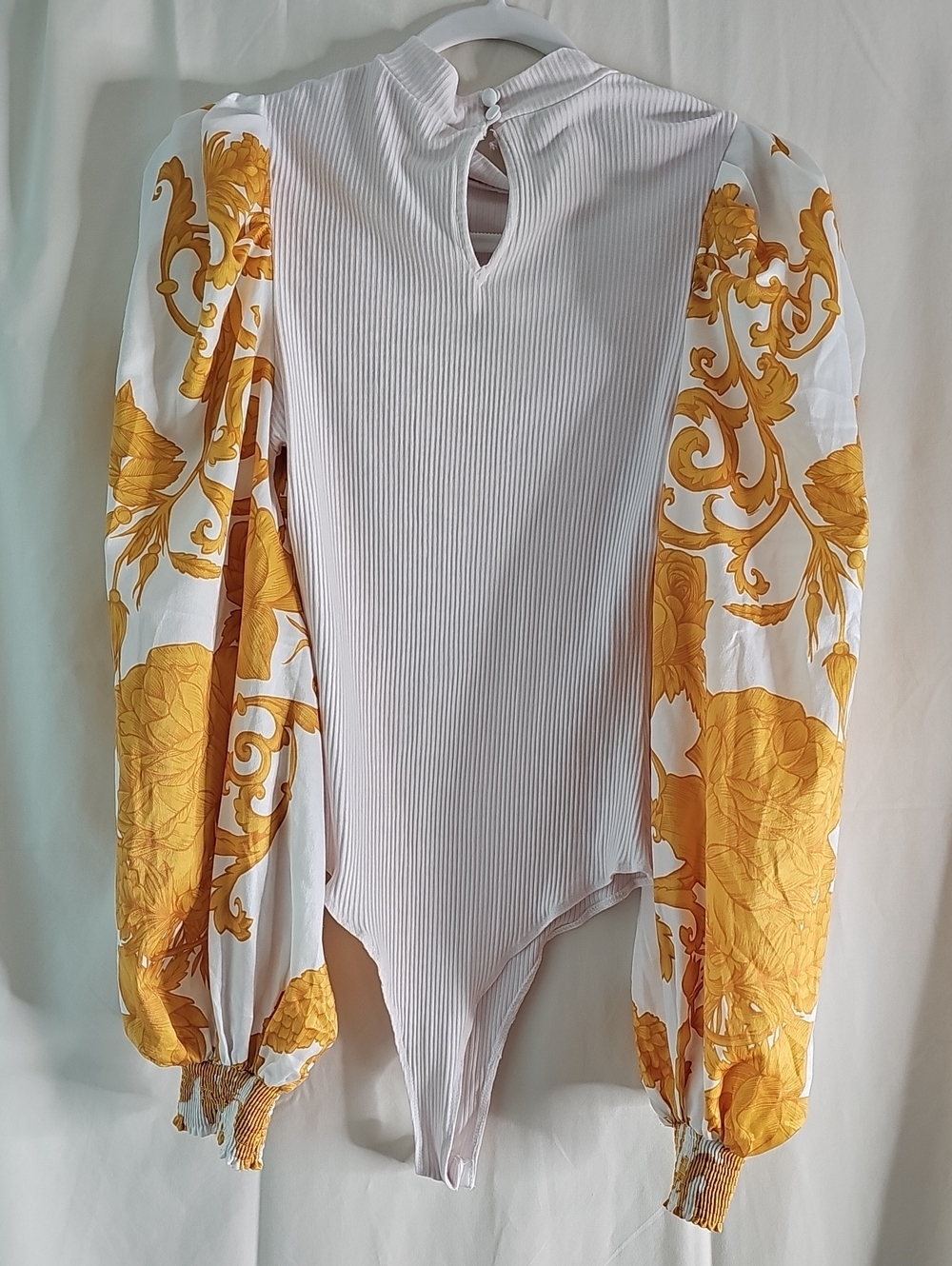 Flying Tomato Cream Ribbed Bodysuit - Picture 5 of 7